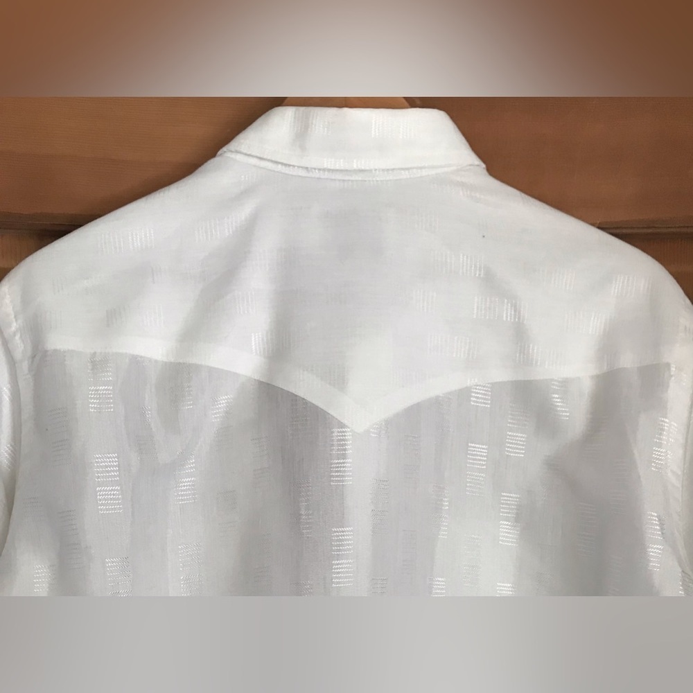 Vintage Wrangler Western Button Down Long Tails Dress Shirt Size 16-34 - Picture 7 of 7